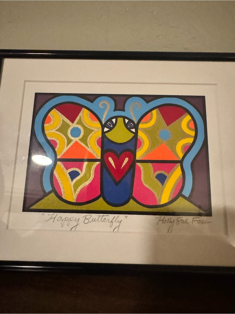 Happy Butterfly Colorful Framed Art Print